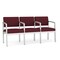 Lesro Lenox Steel 3 Seater with Center Arms, Wine/Mulberry (Red) Seat, Wine/Mulberry Back, 64.5 W 24.5 L LS3103 - alternate 1